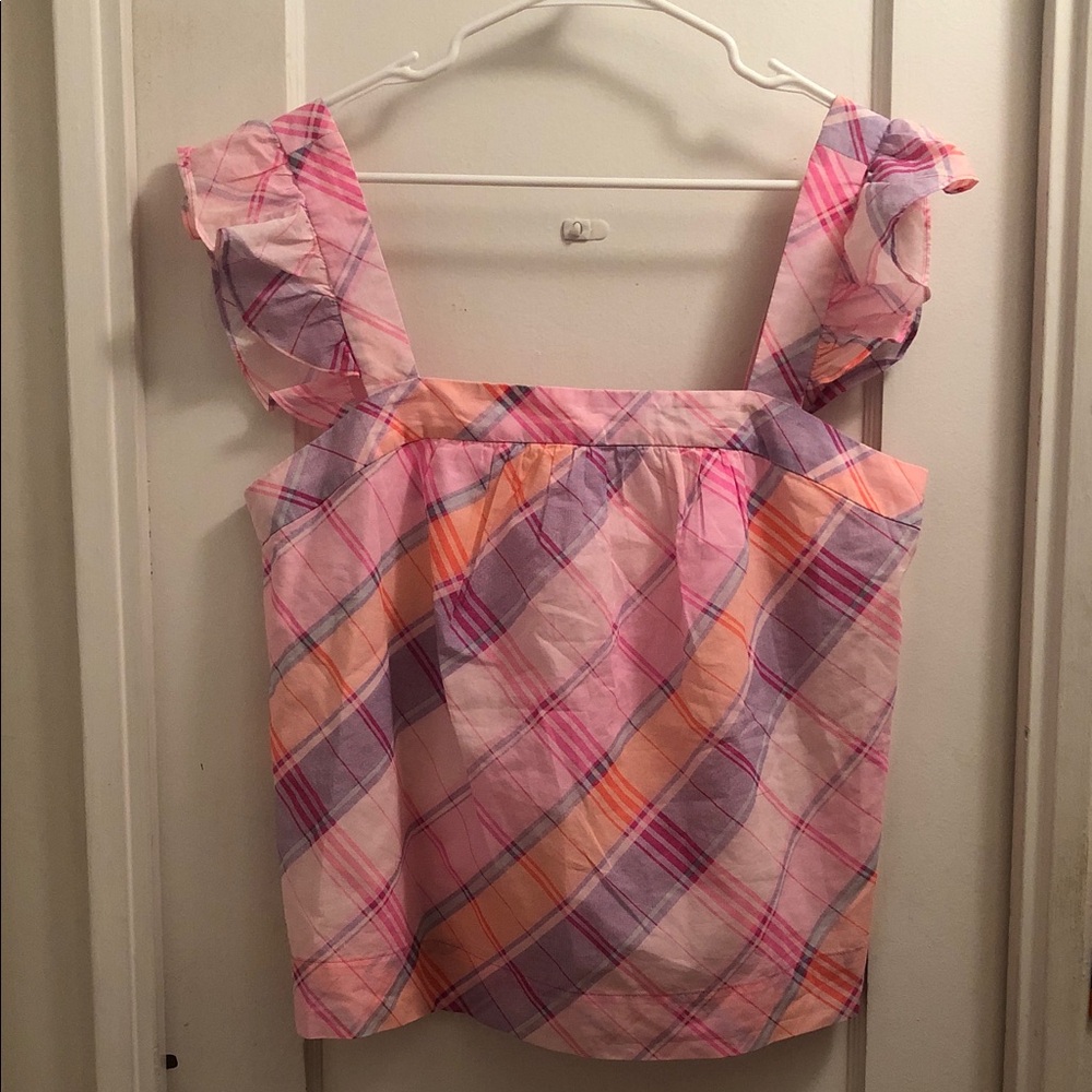 Lilly Pulitzer Pink Isle Madras Plaid Reyna Top